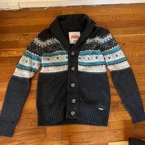 SUPERDRY shawl collar nordic knit cardigan sweater (Men's Large)